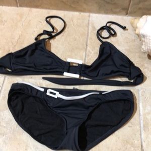 Retro black and white bikini size small